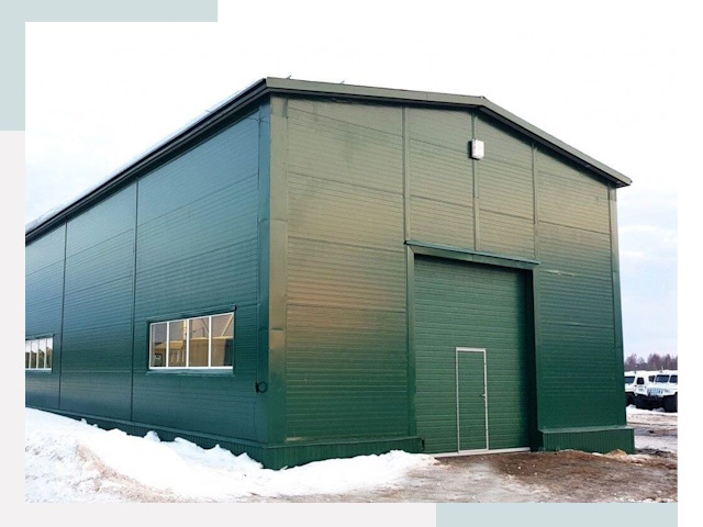 Двускатные ангары в Североморске